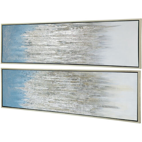 Dhalia Blue and Silver Wall Art