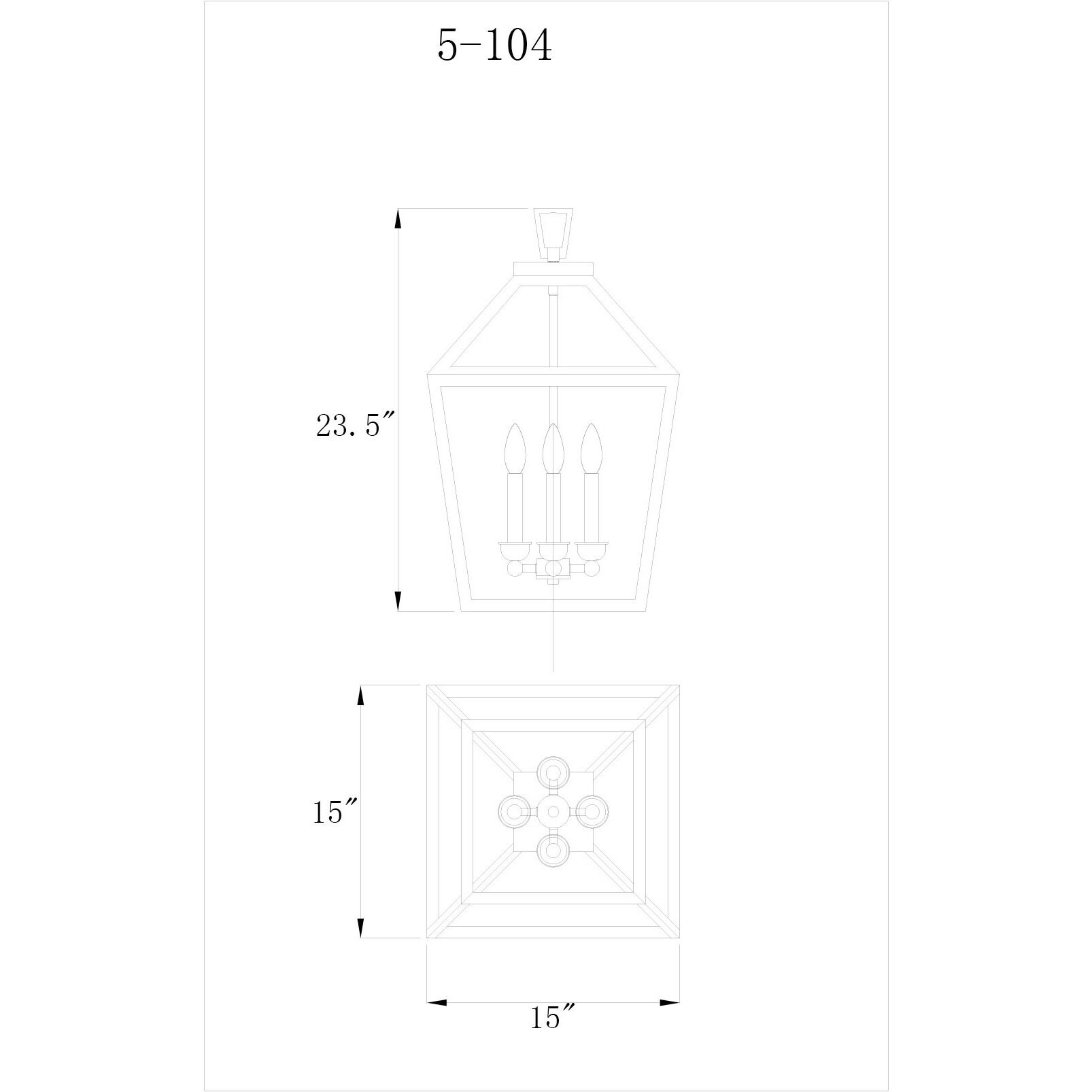 Woodstock 4 Light 15 inch Black Outdoor Hanging Lantern