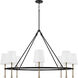 Hollis 8 Light 48 inch Matte Black with Hammered Gold Chandelier Ceiling Light