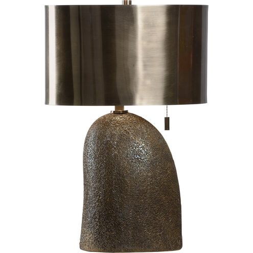 Rustic Modern 26 inch 60 watt Aged Bronze Glaze Table Lamp Portable Light