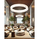 LumenAria LED 52 inch Brushed Brass Pendant Ceiling Light in Faux Alabaster