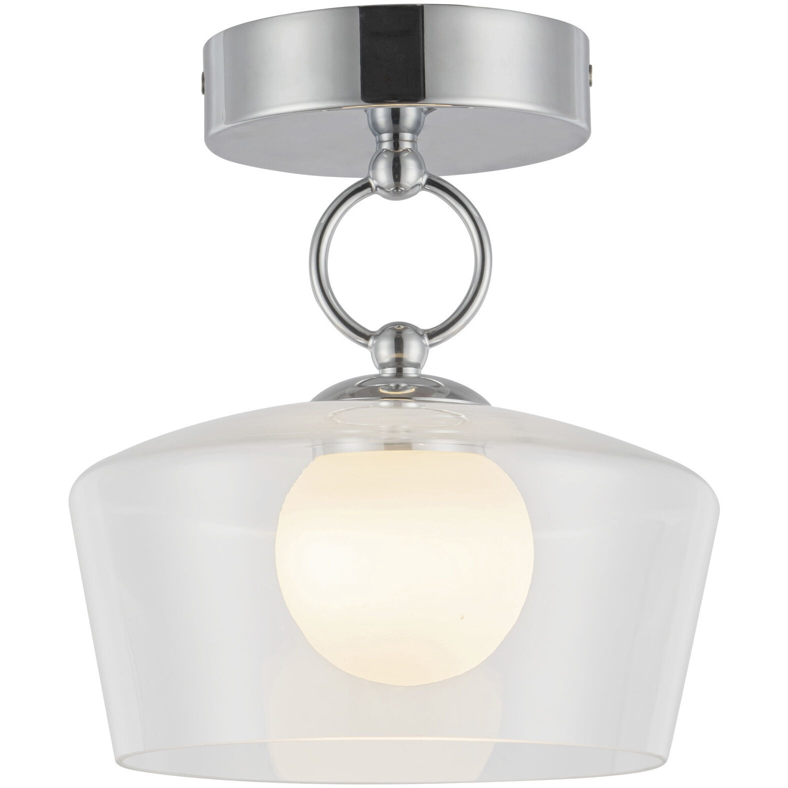 Alora Mood Leota LED 8 inch Chrome/Clear Glass Semi-Flush Mount Ceiling Light