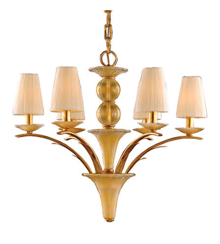 Fontano 6 Light 30 inch Gold Leaf Chandelier Ceiling Light