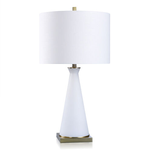 Dann Foley 30 inch 150.00 watt White and Antique Brass Table Lamp Portable Light 