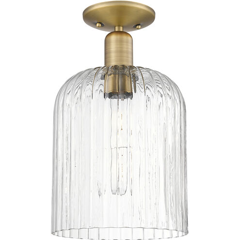Downtown Urban Bridal Veil 1 Light 8 inch Brushed Brass Semi-Flush Mount Ceiling Light in Clear