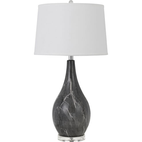 Emden 31 inch 150 watt Black Marble Table Lamp Portable Light