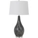 Emden 31 inch 150 watt Black Marble Table Lamp Portable Light
