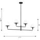 Mendota 4 Light 50 inch Midnight Black Chandelier Ceiling Light