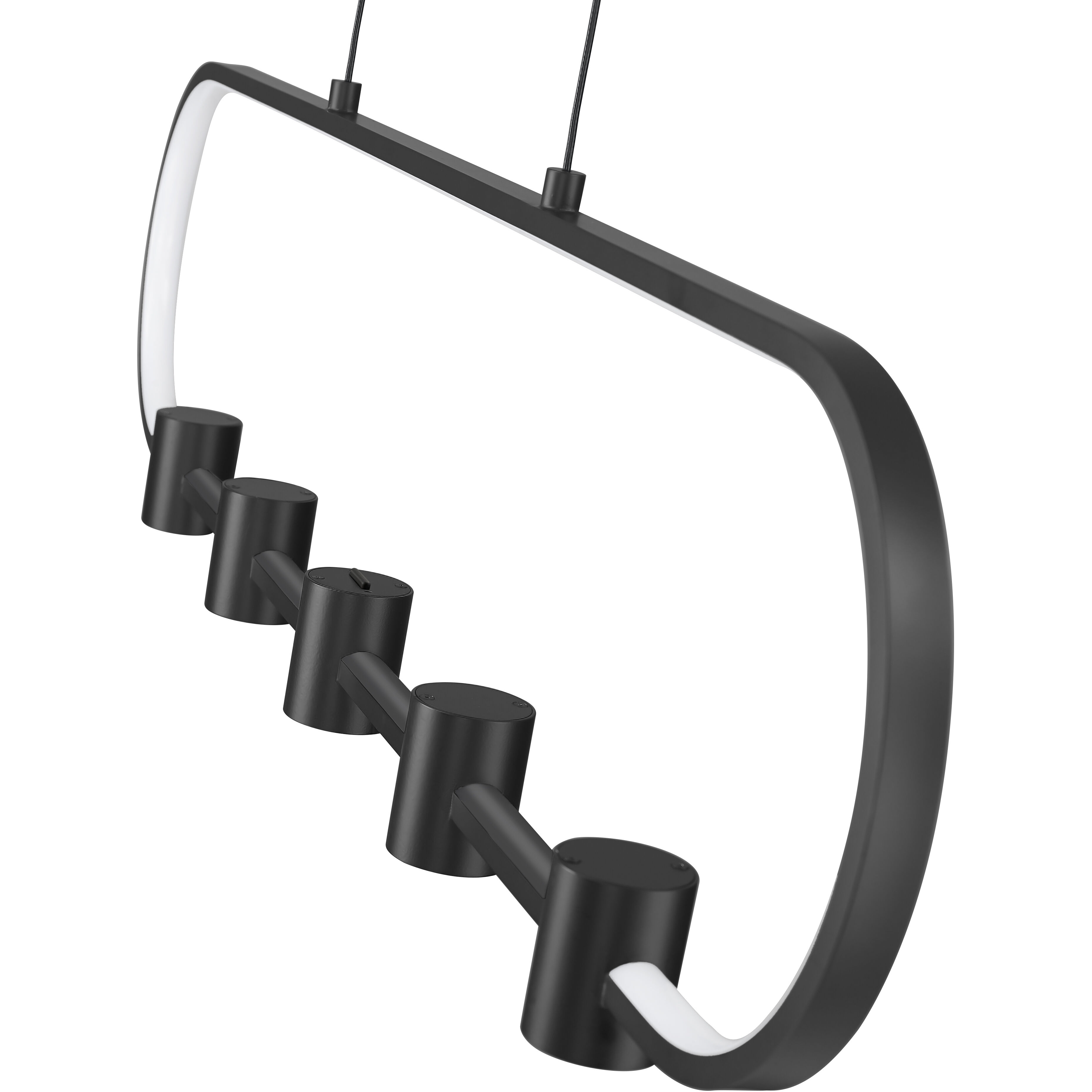 Saros LED 42 inch Matte Black Linear Chandelier Ceiling Light