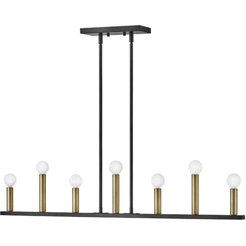 Lazlo LED 40 inch Black Chandelier Ceiling Light, Linear