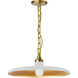 Quentin 1 Light 18 inch Matte White with Aged Brass Pendant Ceiling Light