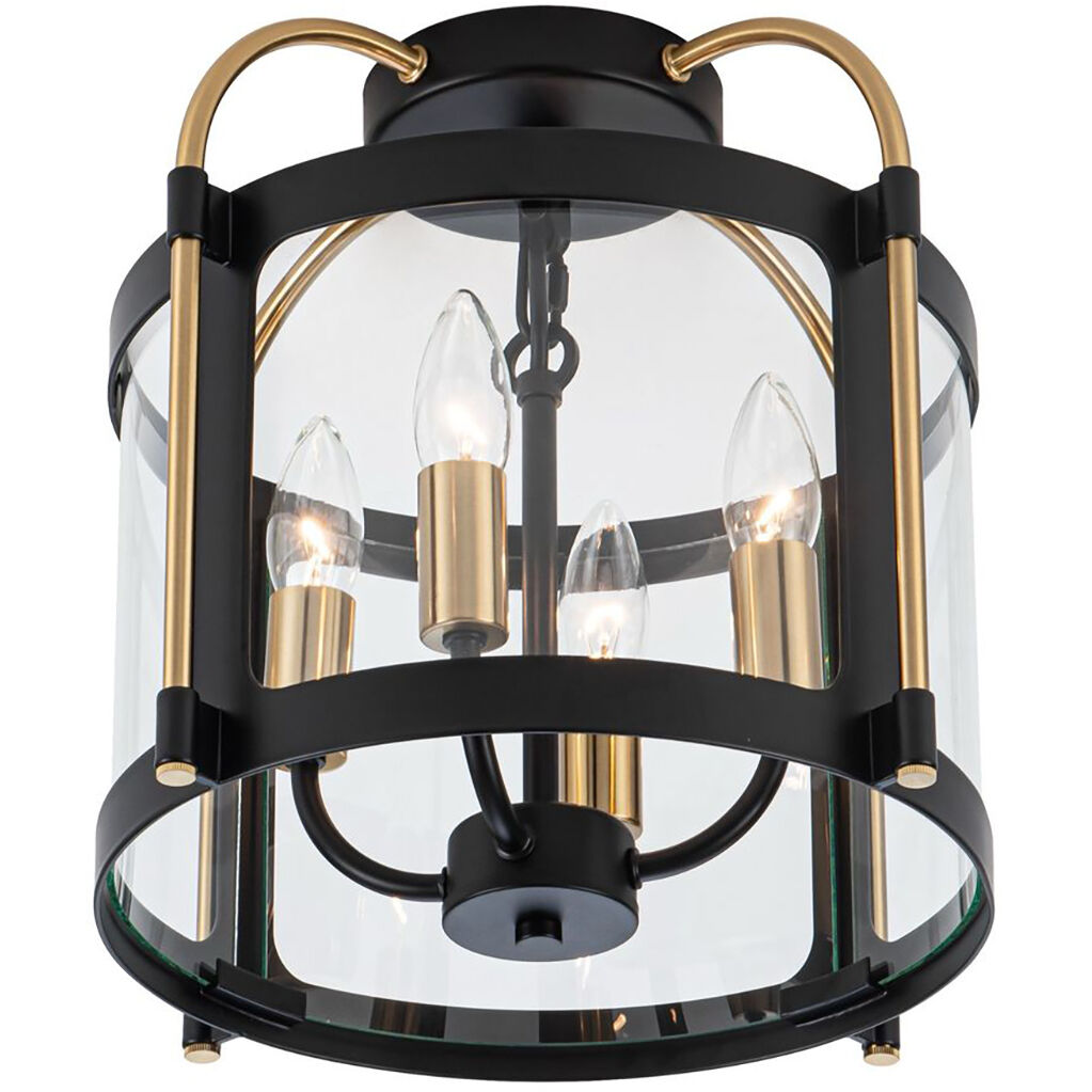 Bonita LED 13 inch Black and Brushed Brass Flush Mount Ceiling Light