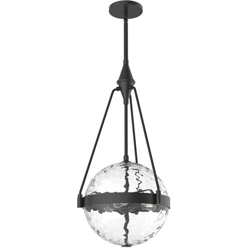Alora Mood Harmony 3 Light 13.5 inch Matte Black Pendant Ceiling Light in Clear Water Glass