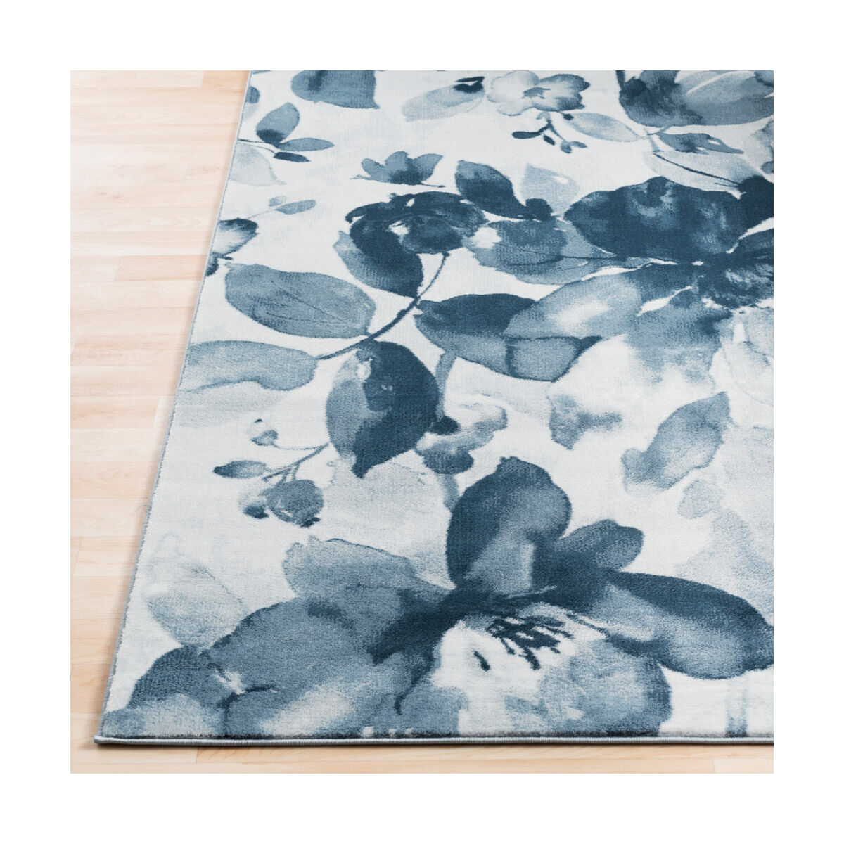 Nova 91 X 63 inch Denim/Light Gray/Navy/Ivory Rugs, Polypropylene