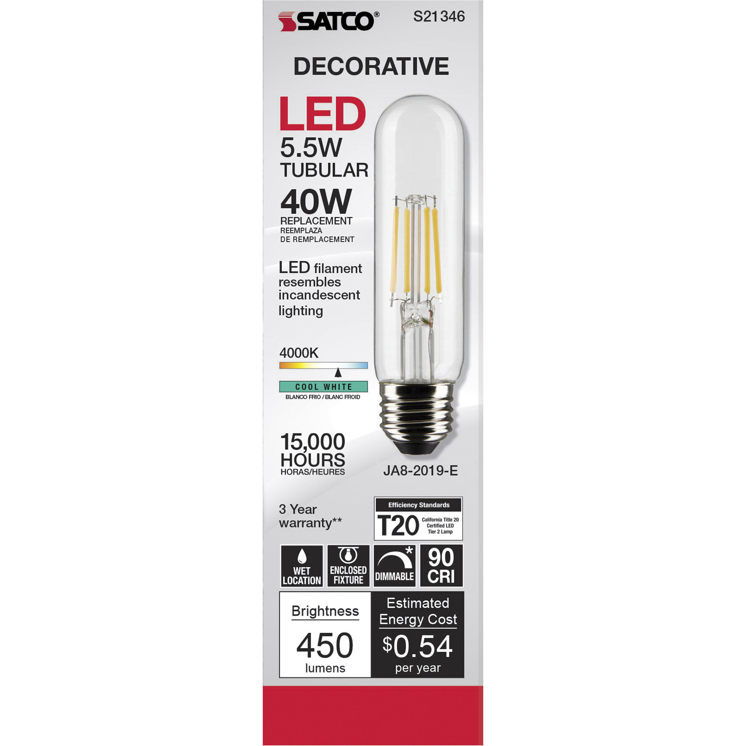 Lumos LED Medium Medium 5.50 watt 4000K LED Filament
