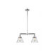 Franklin Restoration Large Cone LED 21 inch Polished Chrome Chandelier Ceiling Light in Seedy Glass, Franklin Restoration