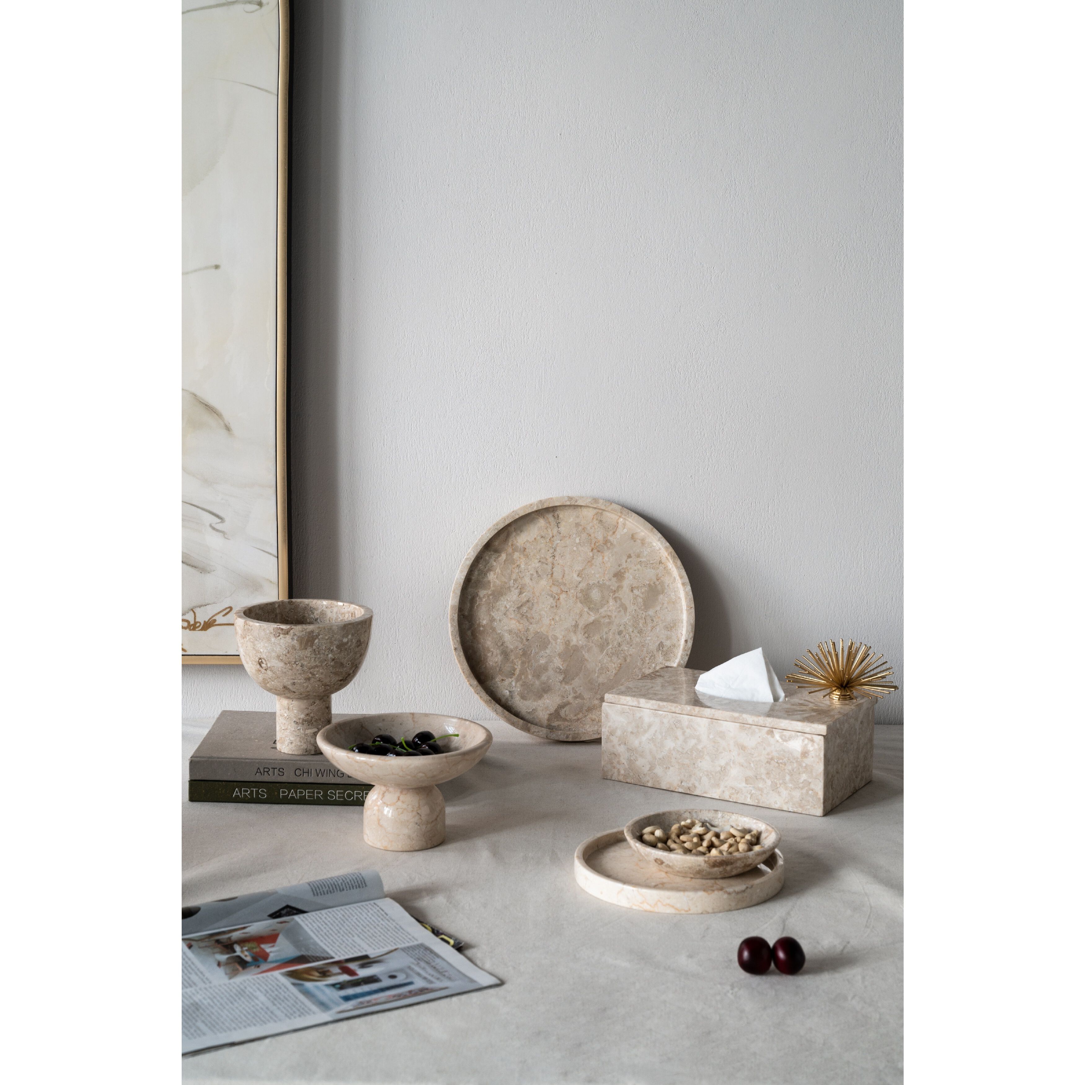 Anita Cream Pedestal Bowl