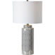 Camden 25 inch 100 watt Silver and White Table Lamp Portable Light