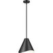 Aria 1 Light 12 inch Matte Black Pendant Ceiling Light in Matte Black & Inner White