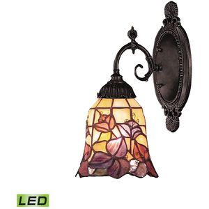 Mix-N-Match LED 4.5 inch Tiffany Bronze Sconce Wall Light in Tiffany 17 Glass