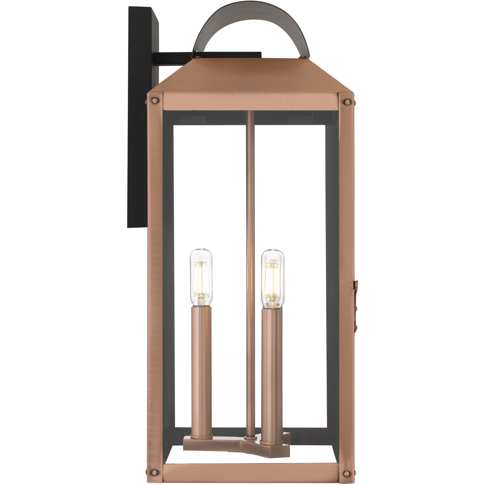Beryn 3 Light 19 inch Aged Copper Outdoor Wall Lantern