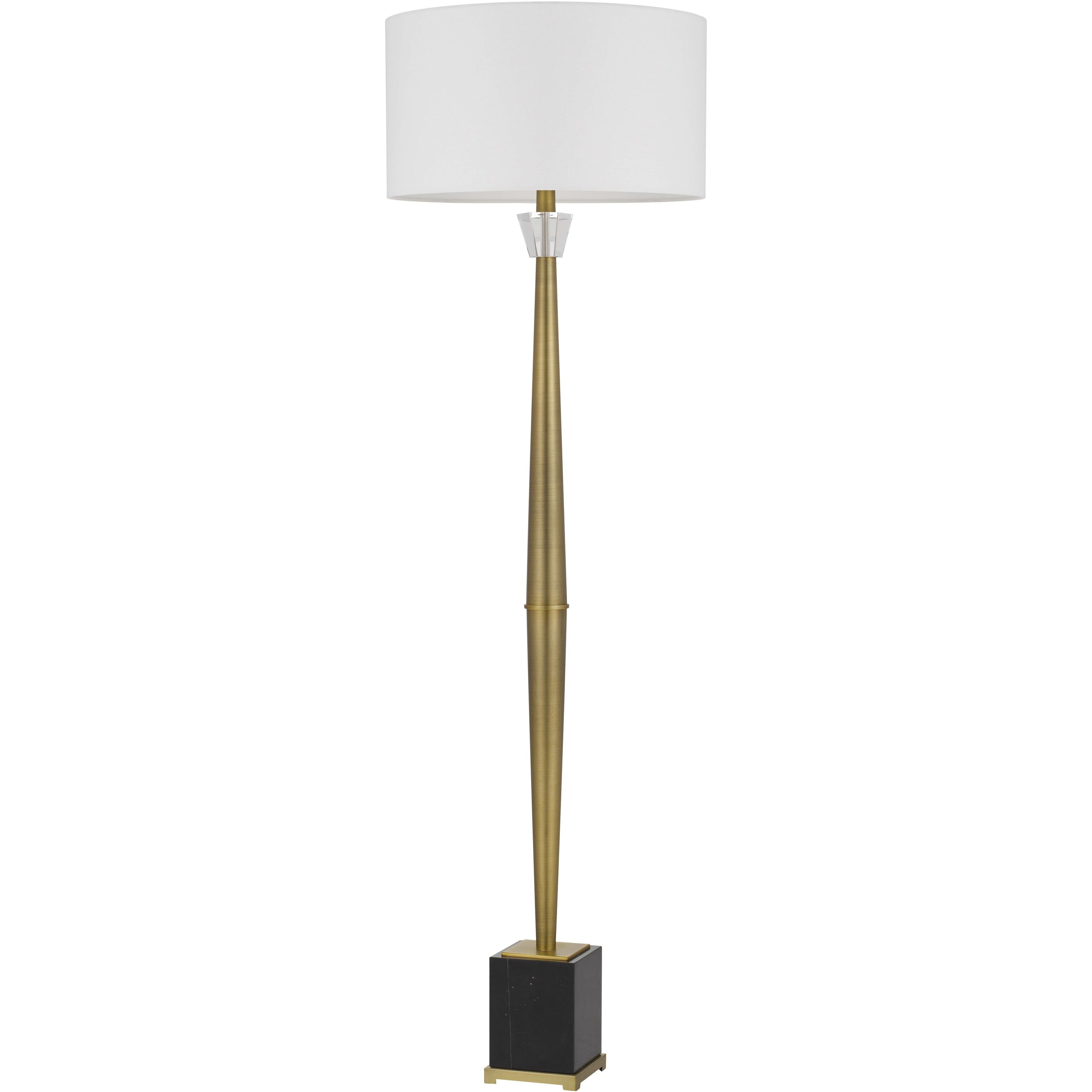 Salford 61.5 inch 150.00 watt Antique Brass and Marble Floor Lamp Portable Light