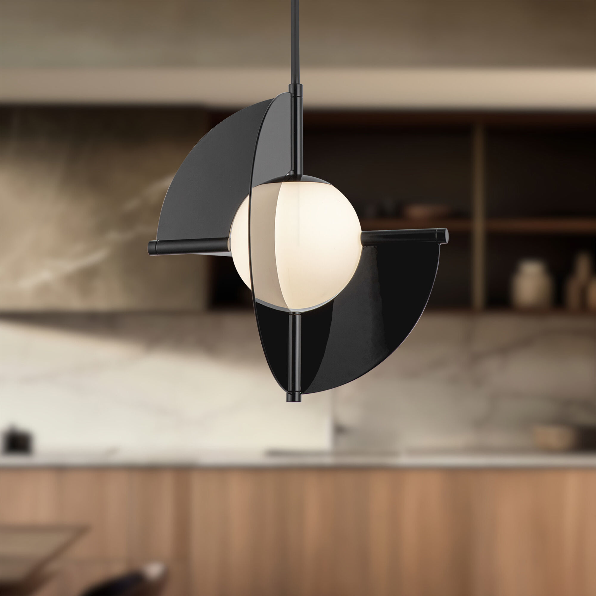 Scorpio Pendant Ceiling Light in Glossy Black