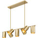 Lumina 7 Light 42 inch Modern Gold Linear Chandelier Ceiling Light