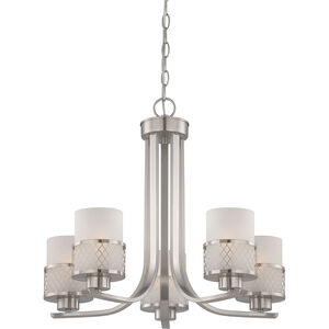 Fusion 5 Light 22 inch Brushed Nickel Chandelier Ceiling Light