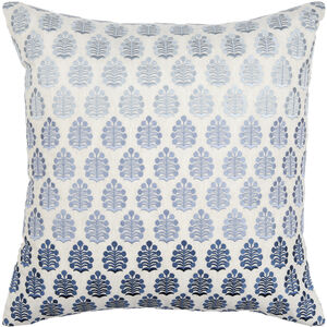 Fabuleuse 22 X 22 inch Light Beige/Light Blue/Denim/Blue Accent Pillow
