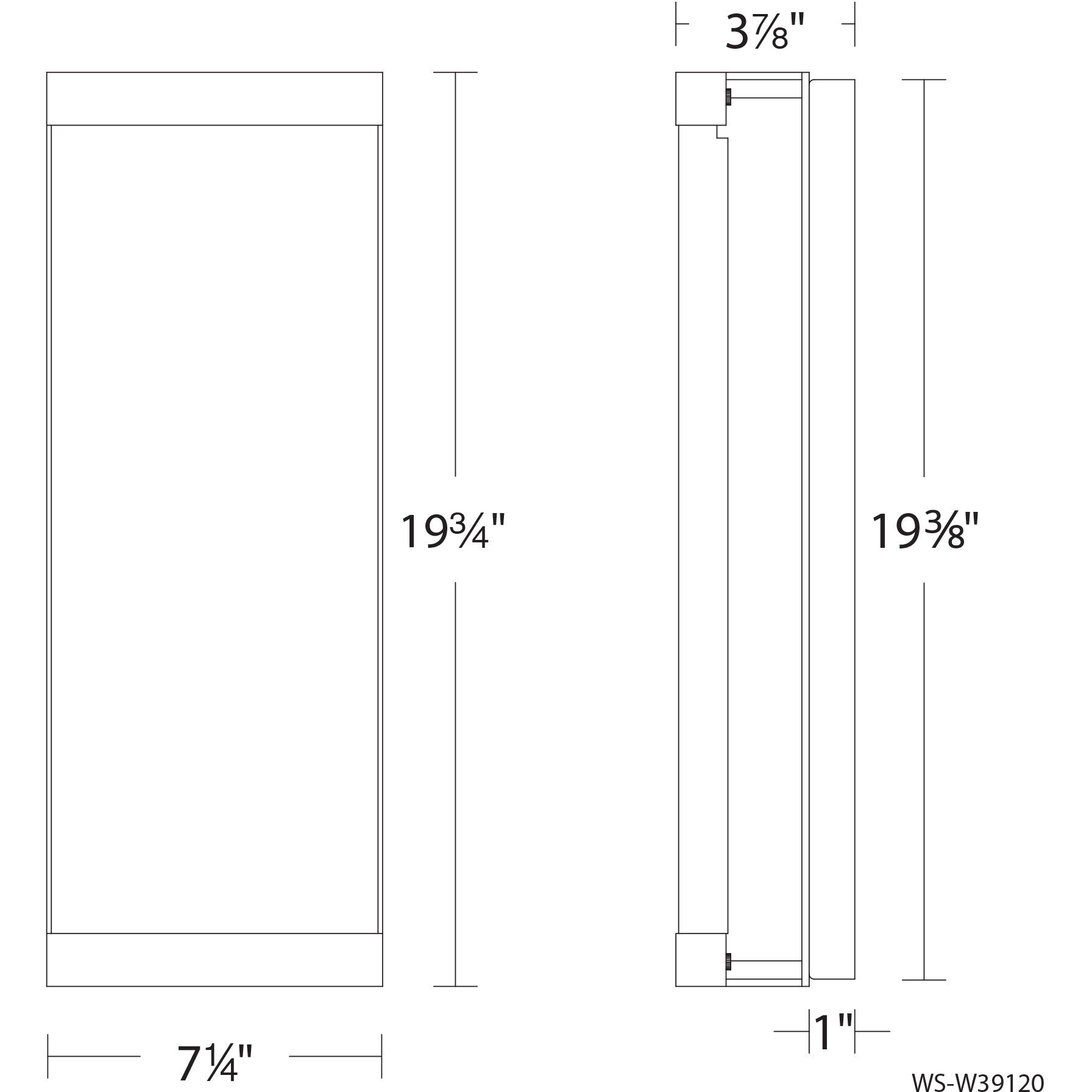 Fusion LED 20 inch Black Outdoor Wall Light, dweLED