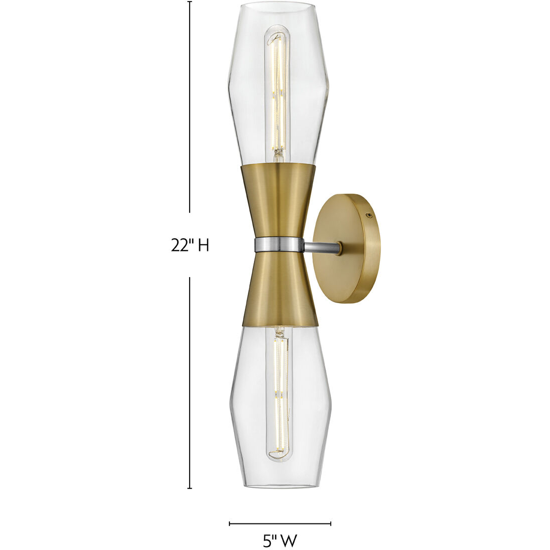 Livie LED 5 inch Lacquered Brass Sconce Wall Light