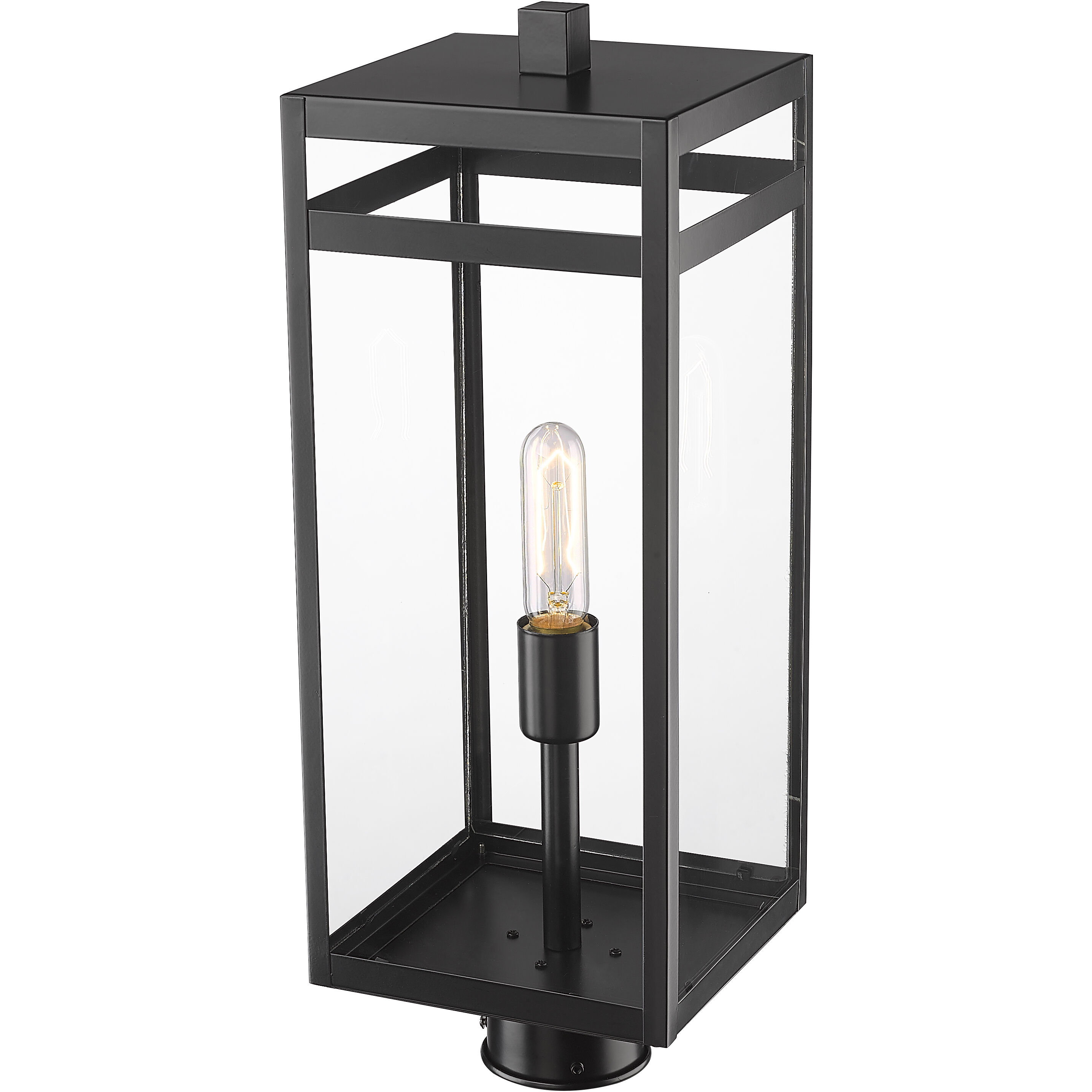 Nuri 1 Light 21.5 inch Black Outdoor Post Mount Fixture