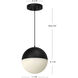Monae Pendant Ceiling Light in Black