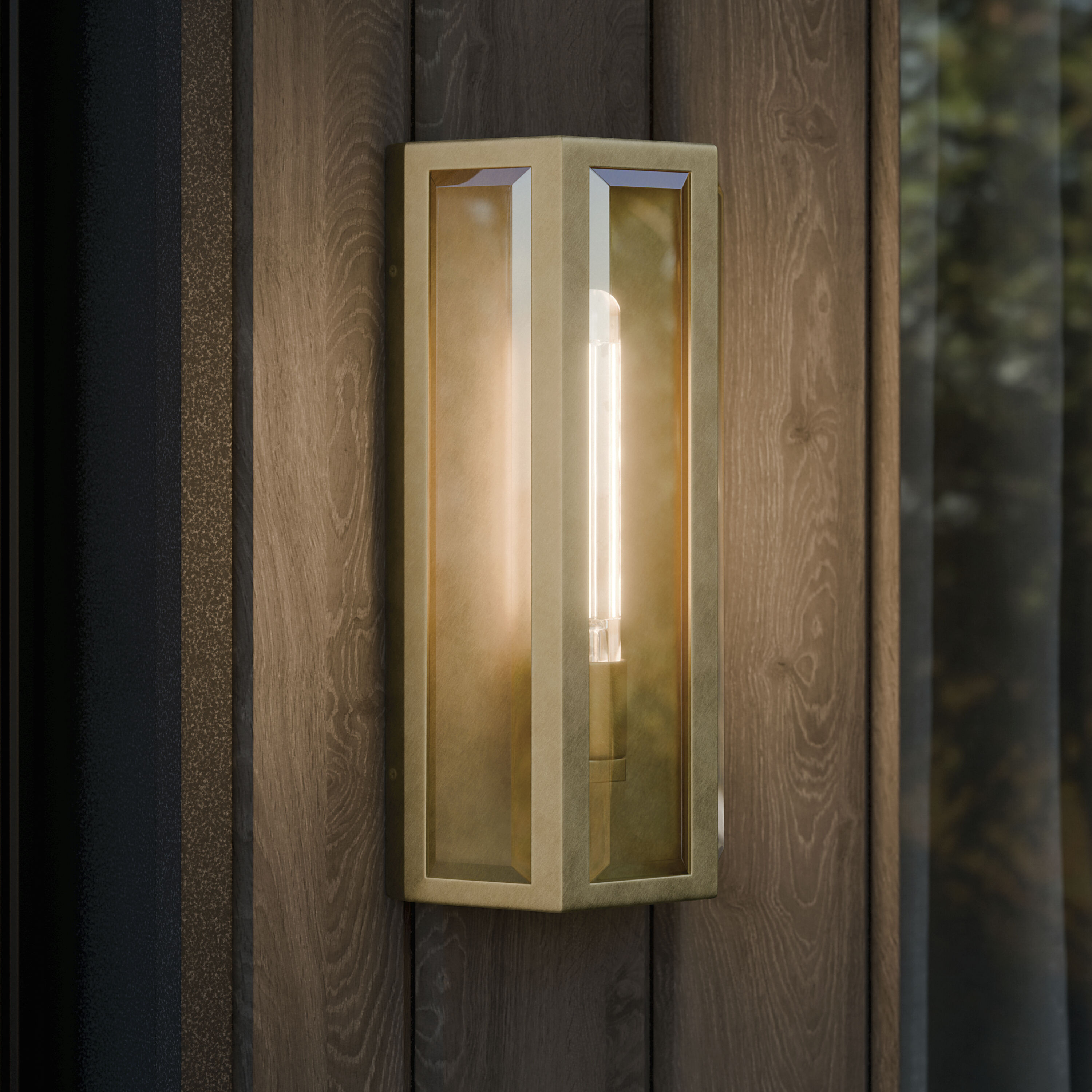 Berens 1 Light 16 inch Natural Brass Outdoor Wall Light