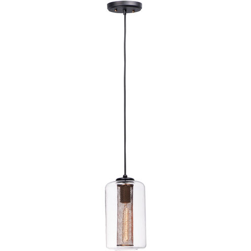 Firefly 1 Light 6 inch Black/Satin Brass Single Pendant Ceiling Light