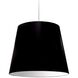 Oversized Drum 1 Light 26 inch Polished Chrome Pendant Ceiling Light in Black, Large