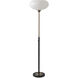 Morelli 72 inch 14 watt Matte Black and Weathered Brass Torchiere Portable Light