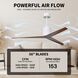 Atlas Eliza 56 inch Gloss White with Walnut Tone Blades Ceiling Fan, Paddle Fan