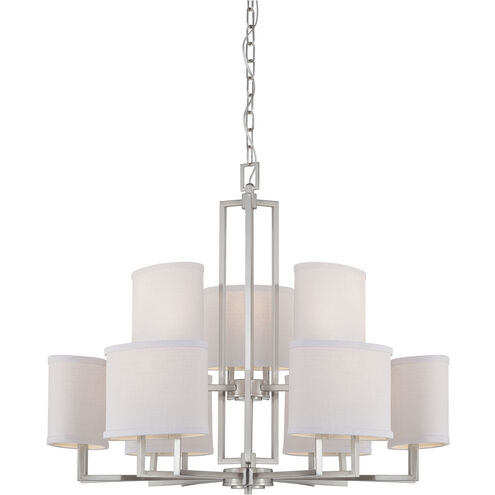 Gemini 9 Light 31 inch Brushed Nickel Chandelier Ceiling Light