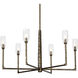 Lyle 6 Light 48 inch Black Patina Gold Chandelier Ceiling Light