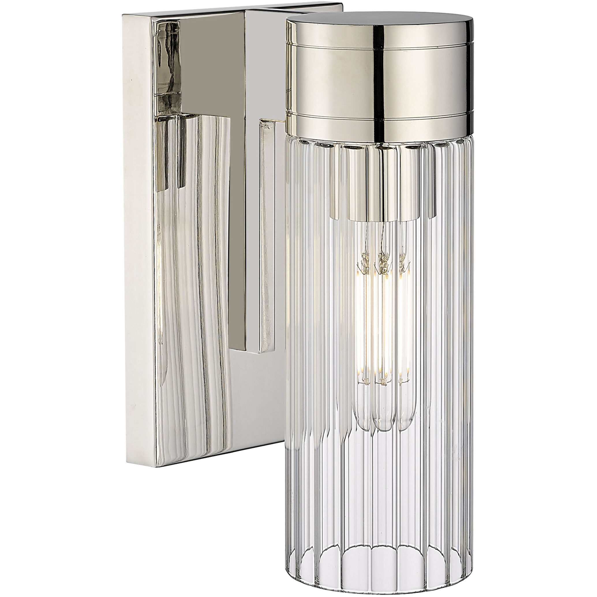 Empire 1 Light 3.13 inch Polished Nickel Sconce Wall Light in Clear Glass