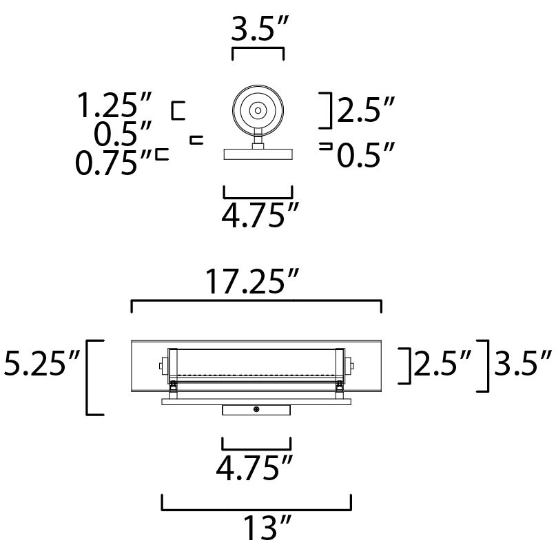 Centrum LED 17.25 inch Polished Chrome Bath Vanity Light Wall Light