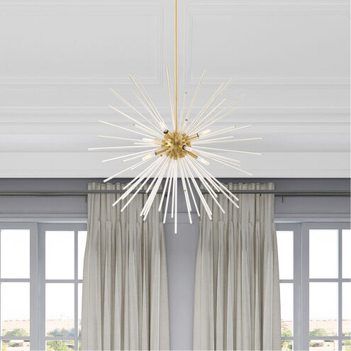 Utopia 8 Light 34 inch Satin Brass Pendant Chandelier Ceiling Light