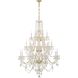 Traditional Crystal 20 Light 38 inch Polished Brass Chandelier Ceiling Light