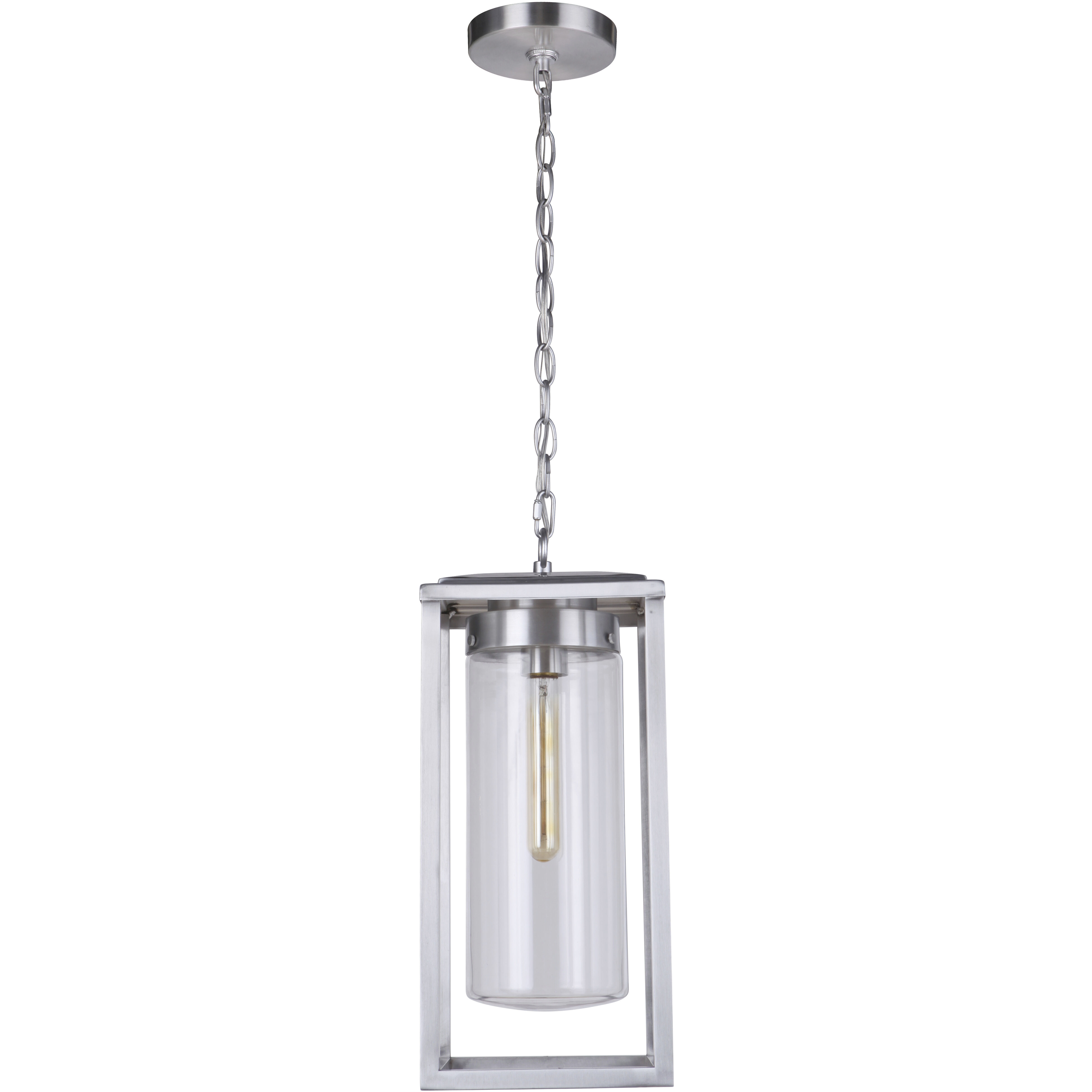 Neo 1 Light 8 inch Satin Aluminum Outdoor Pendant