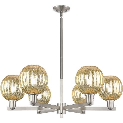 Preston 6 Light 23.88 inch Satin Nickel Chandelier Ceiling Light in Mercury Glass