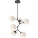 Gaia LED Graphite Multi-Pendant Ceiling Light in 3000K LED, Opal White, Modern Vine