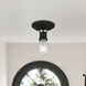 Lansdale 1 Light 5 inch Black with Brushed Nickel Accents Single Flush Mount Ceiling Light, Single