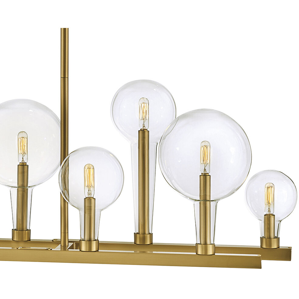 Alchemy 10 Light 48.25 inch Lacquered Brass Indoor Linear Chandelier Ceiling Light